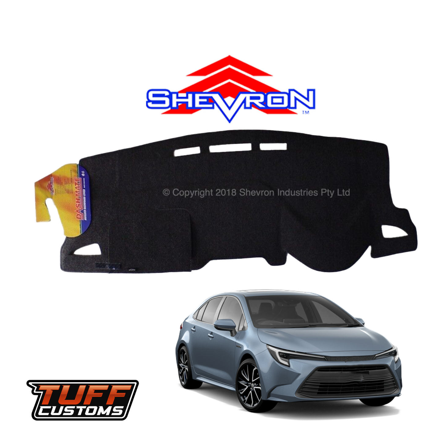 Shevron Black Dash Mat For Toyota Corolla MZEA12R/ZWE211R Ascent Sport & SX Hatch 6/2018-2025 DM1532