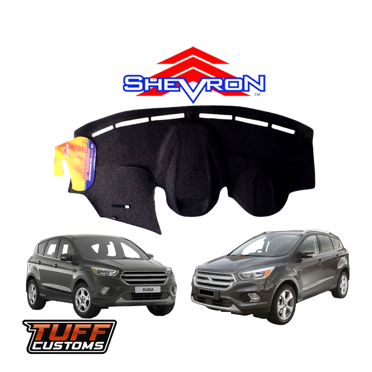 Shevron Black Dash Mat For Ford Kuga TF MKII 9/2015-3/2020 DM1435