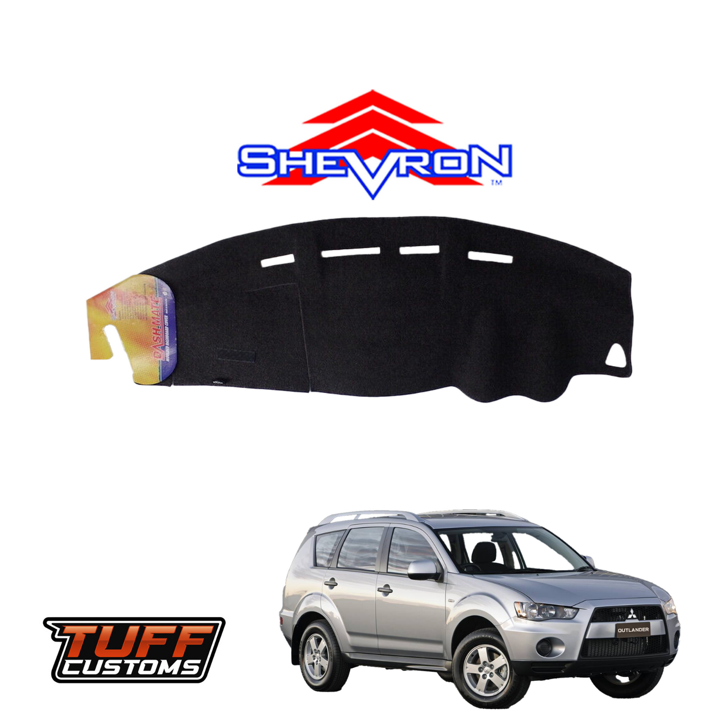 Shevron Black Dash Mat For Mitsubishi Outlander ZH LS/VR/RX 10/2009-2011 DM1146