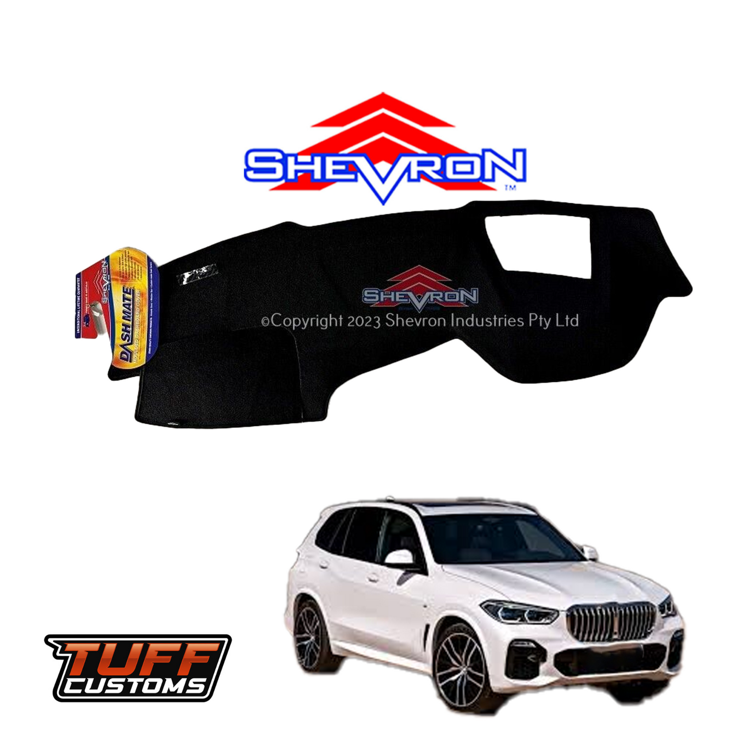 Shevron Black Dash Mat For BMW X5 G05 w/ HUD 11/2018-2025 DM1660D