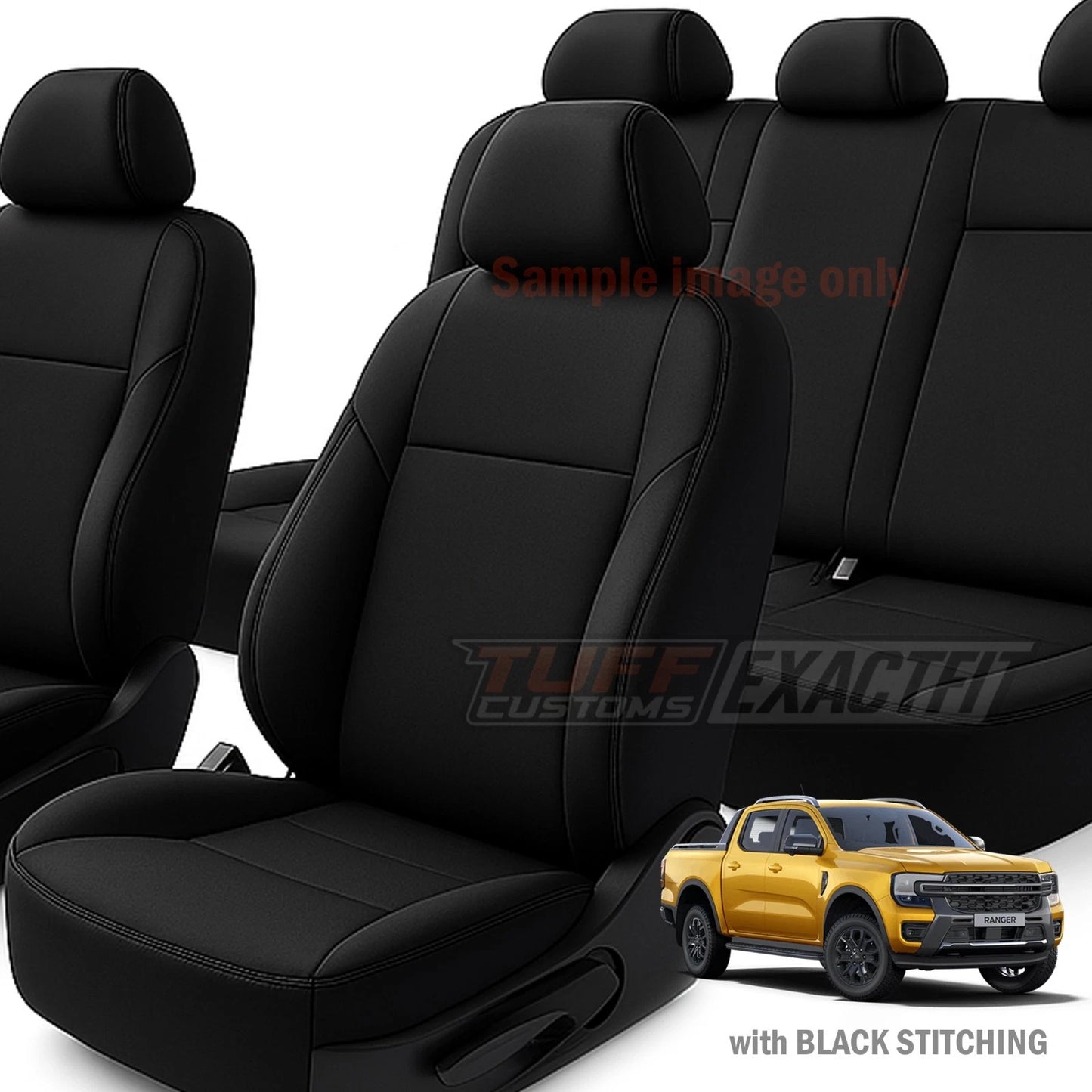 TUFF Customs EXACTFIT Neoprene Seat Covers FORD NEXT GEN Ranger Wildtrack Platinum 2022-2026 2 Rows