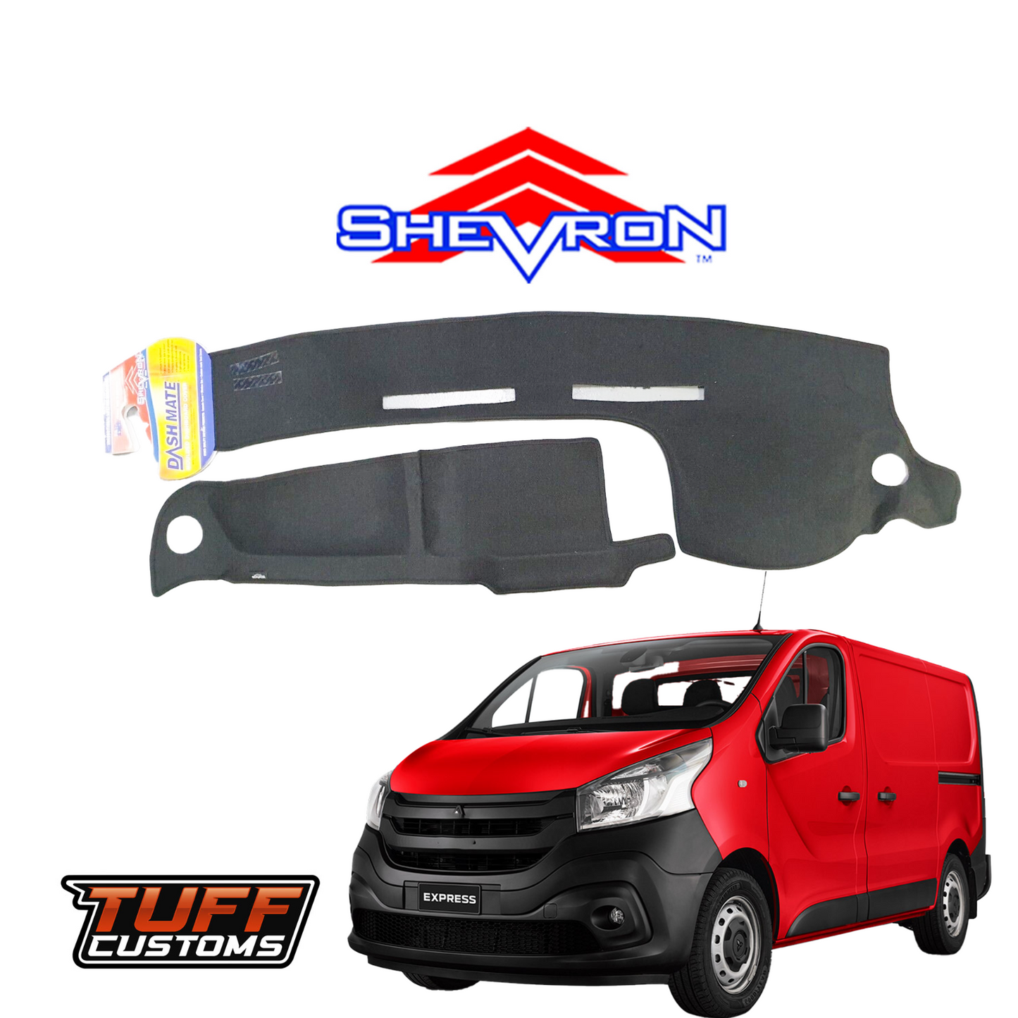 Shevron Black Dash Mat For Mitsubishi Express SN 2 Piece Mat 3/2020-2025 DM1631