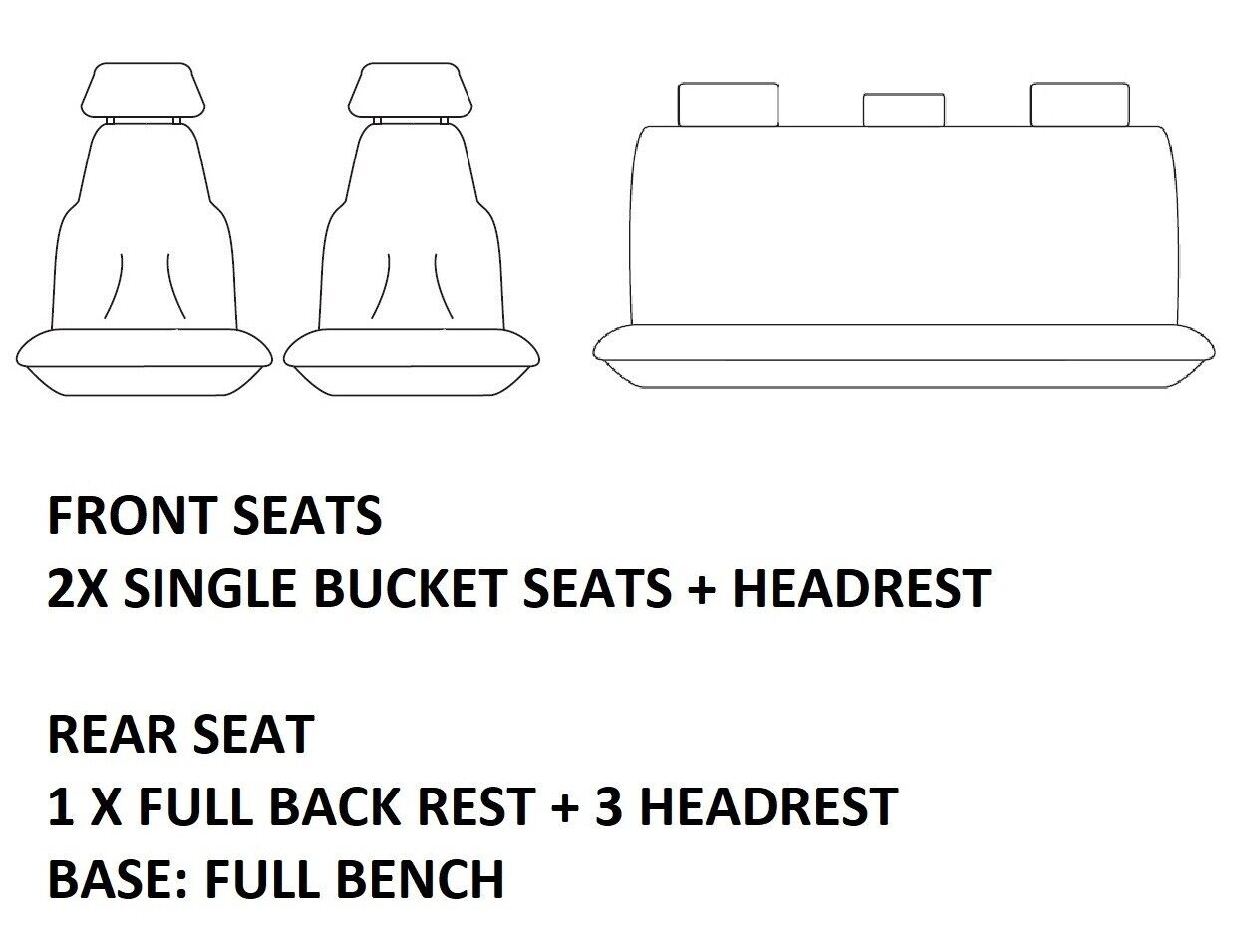 TUFF HD TRADE Canvas Seat Covers 2 Rows For Toyota Hilux SR SR5 8/2006-7/2009 Black