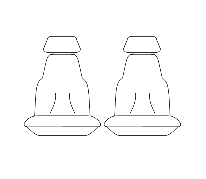 TUFF HD TRADE Canvas Seat Covers Front For Ford Ranger PX PX2 PX3 XLT 2011-2022 Black