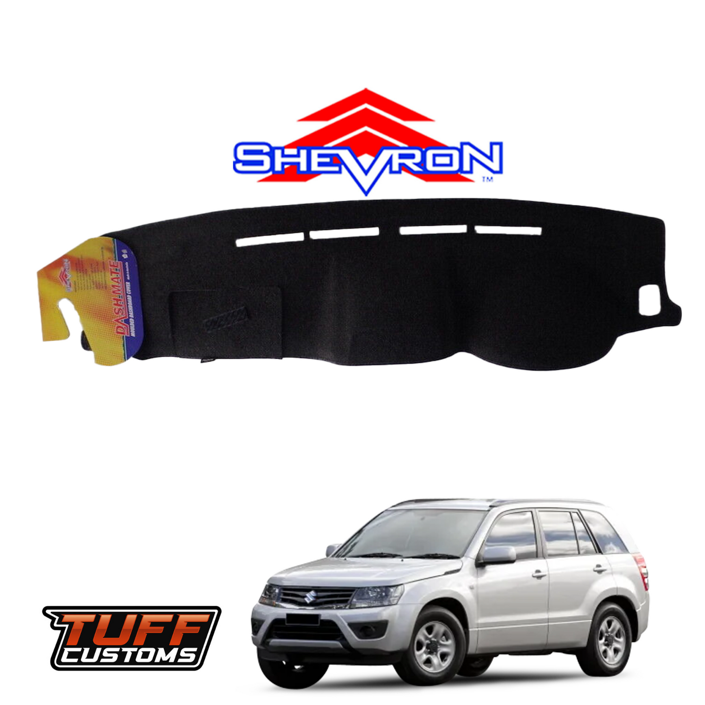 Shevron Black Dash Mat For Suzuki Grand Vitara 9/2008-7/2019 DM1098