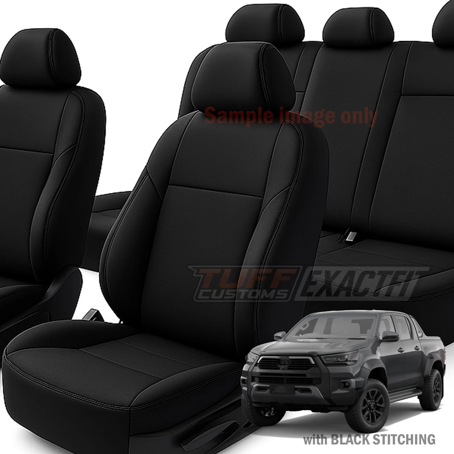 TUFF Customs EXACTFIT Neoprene Seat Covers for Toyota HILUX SR5 SR Rouge Rugged 7/2015-2026 2 Rows