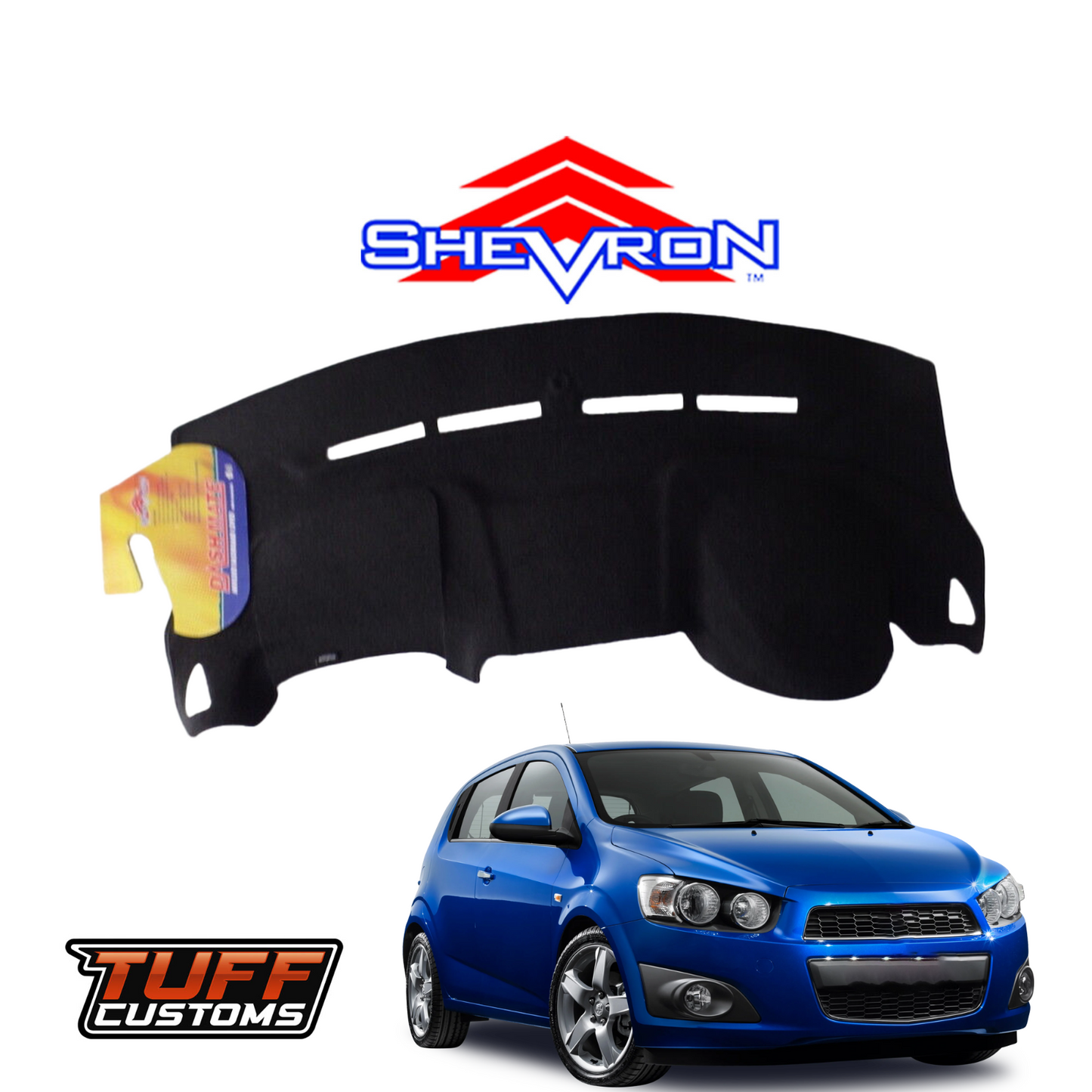 Shevron Black Dash Mat For Holden Barina TM Facelift 10/2016-6/2020 DM1461