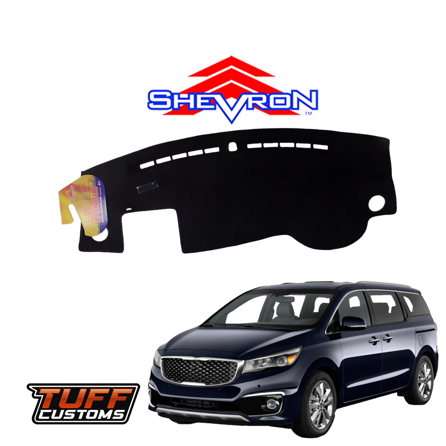 Shevron Black Dash Mat For Kia Carnival YP 12/2014-8/2020 DM1397