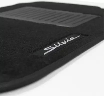 Custom Made Floor Mats Front For Nissan S15 Silvia with SILVIA Badge Black