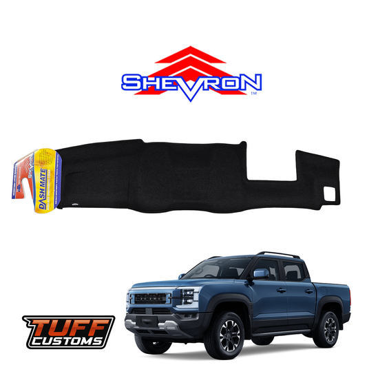 Shevron DASH MAT Black For BYD SHARK 6 Dual Cab w/ HUD 10/2024-2025 DM1724D