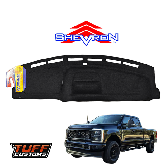 Shevron DASH MAT Black FORD F250 UTE w/ Coin Tray 2021-2025 DM1725