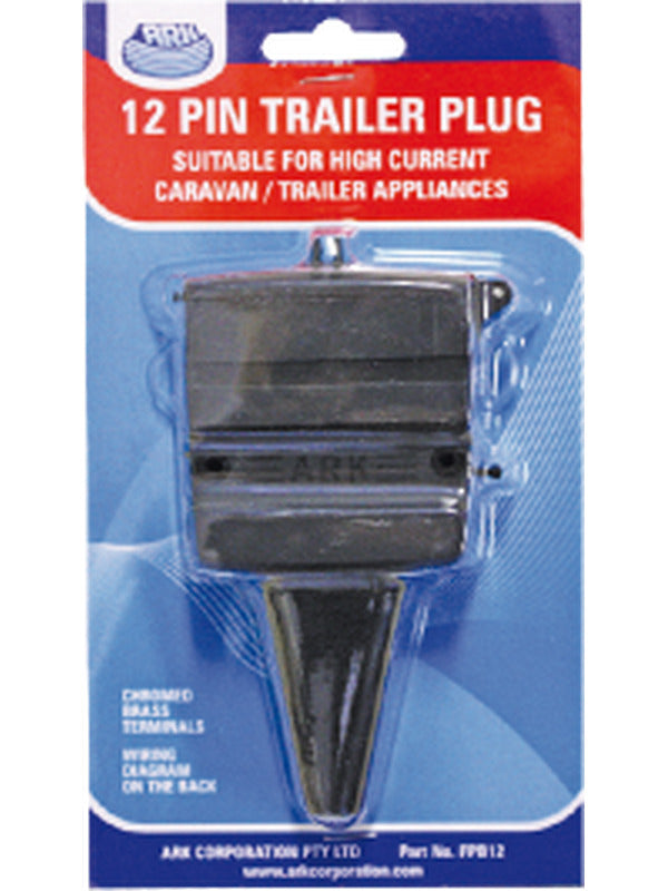 ARK 12 Pin Flat Trailer Plug Plastic Blister Pack FPB12