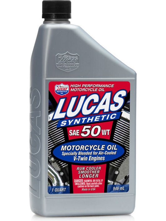 Lucas Synthetic SAE 50 WT V-Twin Motorcycle Oil 946ml 10765