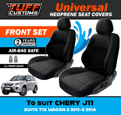 TUFF Customs Universal Neoprene Seat Covers Chery J11 T1X WAGON 2/2011-2/2014