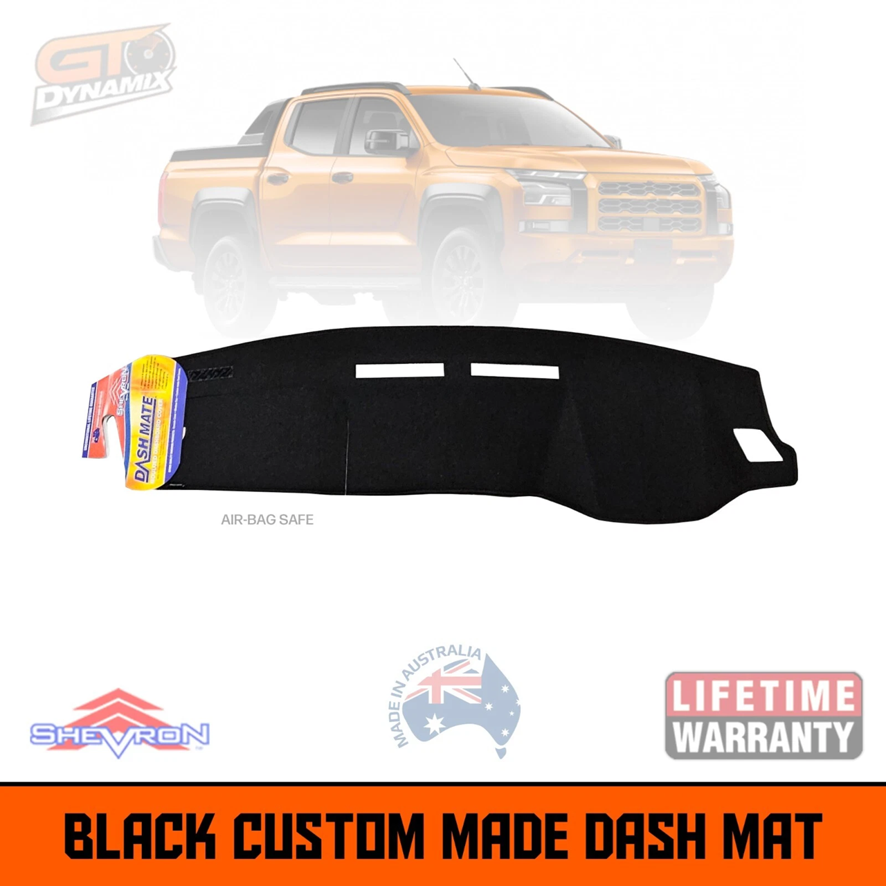 TUFF Customs 2 Rows Neoprene Seat Covers + Shevron Dash Mat DM1702 For Mitsubishi Triton MV GLX GLS 12/2023-26