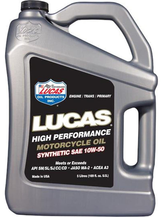 Lucas High Performance Motorcycle Oil SAE 10W-50 Synthetic 5 Litres 10784