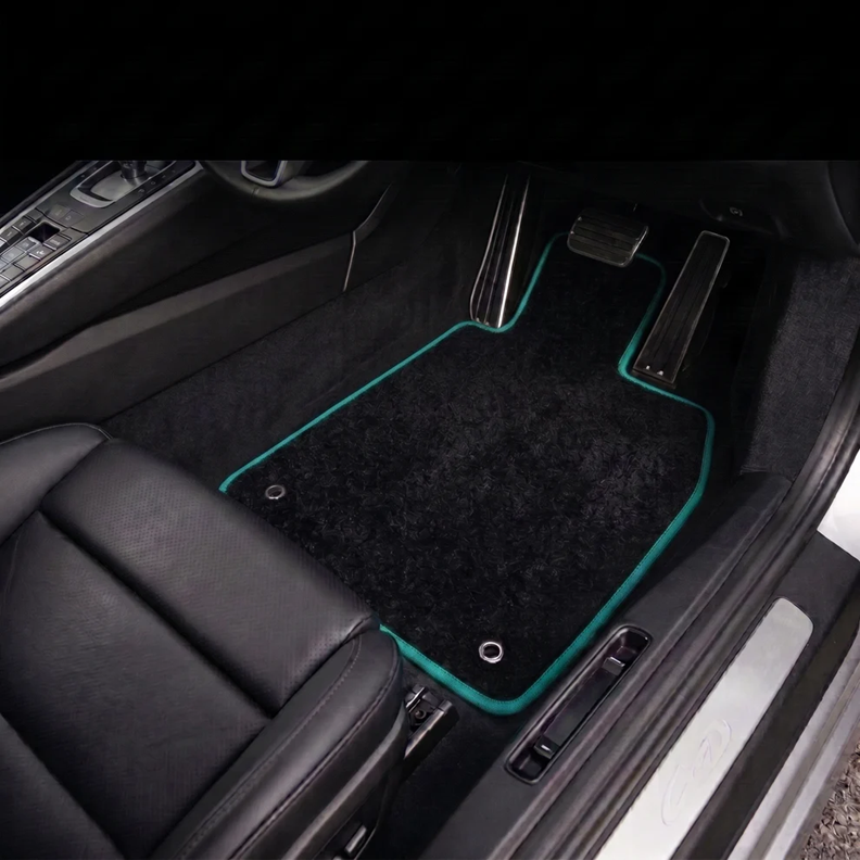 Custom Made  Floor Mats Charcoal 2pc HOLDEN JACKAROO U8 EQUIPE 4/2001-7/2003 w/ 9 Binding Colour