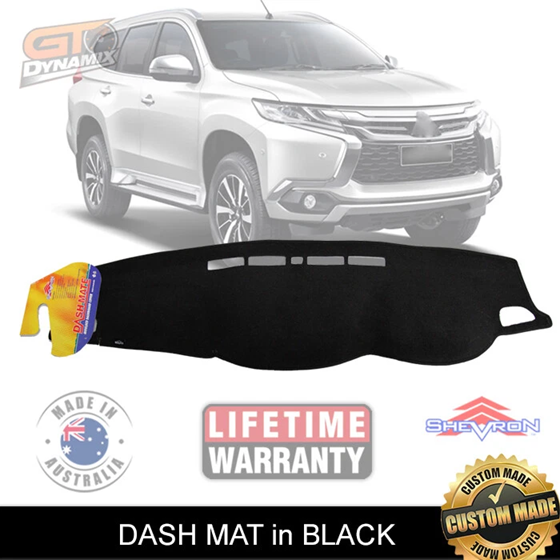 TUFF Customs S1 Neoprene Seat Covers + Shevron Dash Mat DM1393 For Mitsubishi Pajero Sport GLX GLS GSR 2016-2026