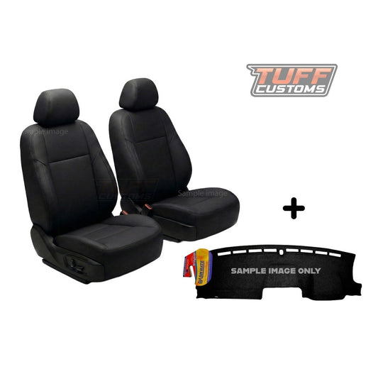 TUFF Customs Front Neoprene Seat Covers + Shevron Dash Mat DM1503D with HUD For Mitsubishi ECLIPSE CROSS YB 2020-2026