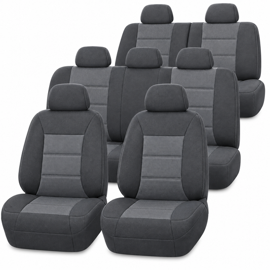 Premium Customs Seat Covers 3 ROWS MITSUBISHI PAJERO SPORTS QE 15-on 7 seat CHARCOAL