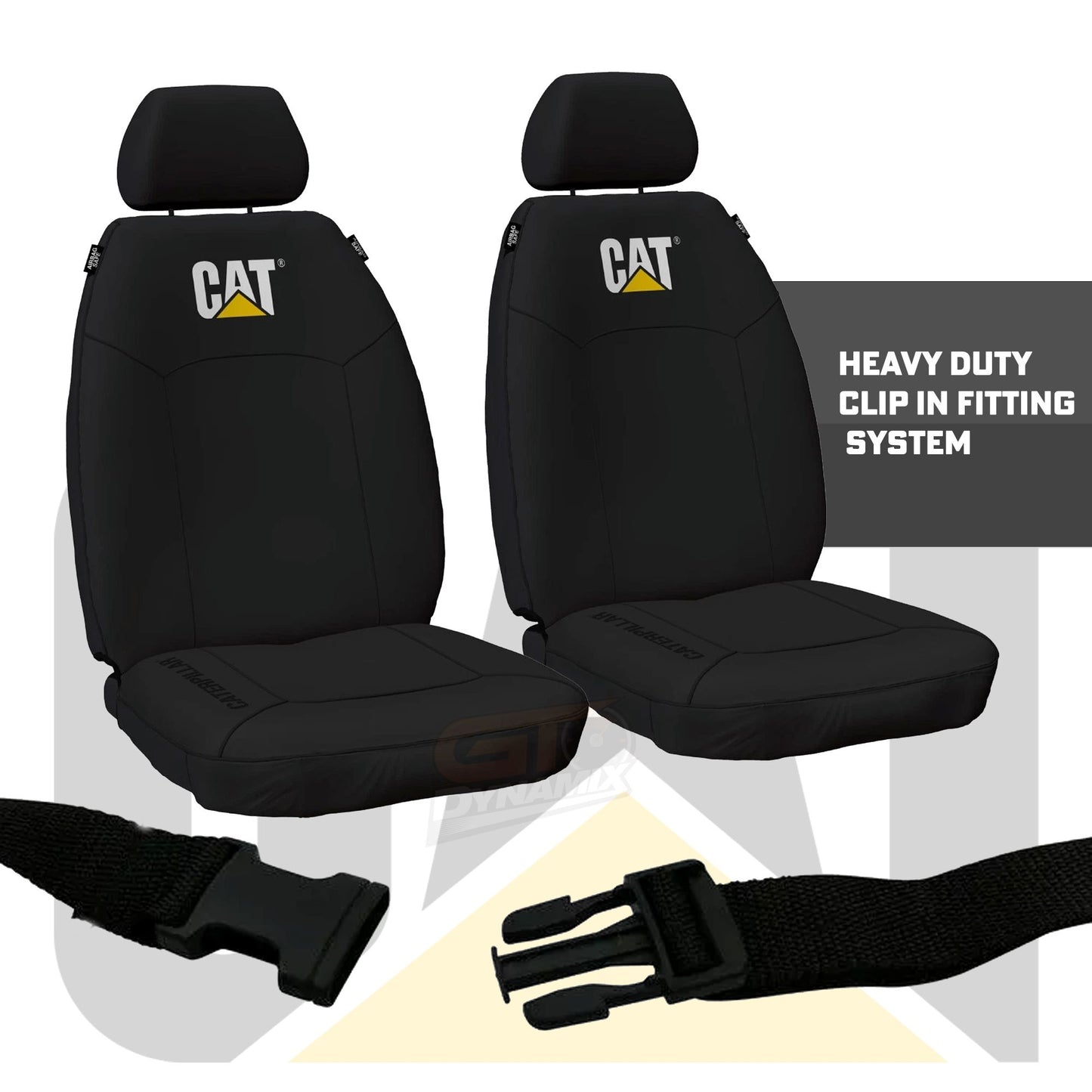 Official CAT Caterpillar HD Cotton Canvas Seat Covers HONDA CIVIC 9TH GEN VTI-S HATCH 7/2012-3/2017