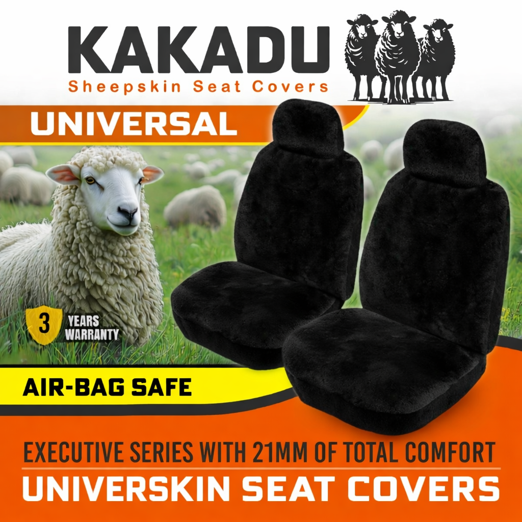 KAKADU Executive Universal Sheepskin Car Seat Covers MINI ONE F55 F56 HATCH 7/2014-4/2017 5 Colours Available