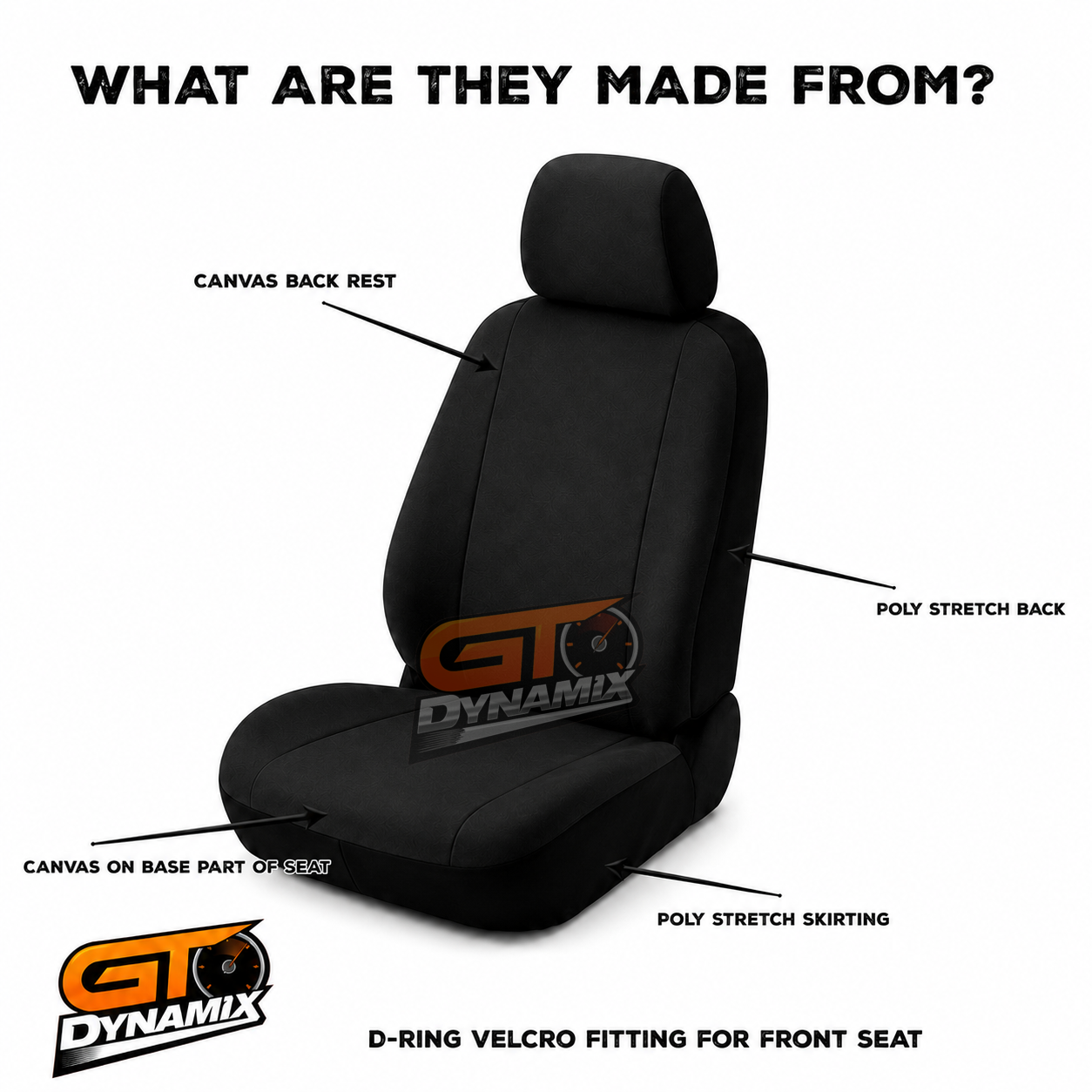 Tuff Canvas Rear Seat Covers VW AMAROK 2H TSI300 TDI340 TDI400 2011-11/2022 Charcoal
