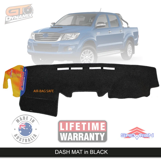 TUFF Customs S1 Neoprene Seat Covers + Shevron Dash Mat DM978 For Hilux SR SR5 2005-2015