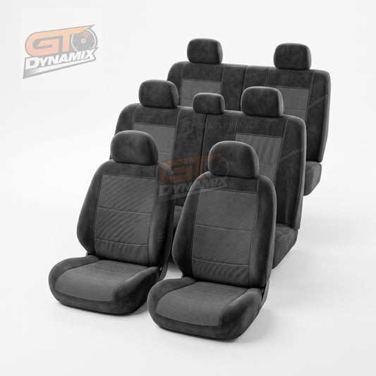 Custom CHARCOAL Seat Covers 3 Rows For TOYOTA KLUGER GSU40R GSU45R KX-R S GRANDE 7 SEAT 2010-2/2014
