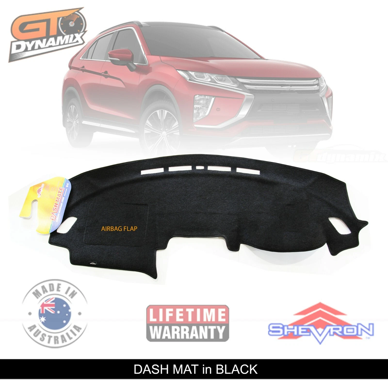 TUFF Customs Front Neoprene Seat Covers + Shevron Dash Mat DM1503 For Mitsubishi ECLIPSE CROSS YB 2020-2026