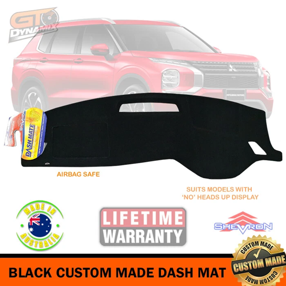 TUFF Customs 2 Rows Neoprene Seat Covers + Shevron Dash Mat DM1638 For Mitsubishi Outlander ZM LS ASPIRE 2021-2025