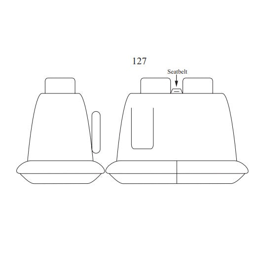 SuperTuff Canvas Charcoal Seat Covers Front FORD TRANSIT CUSTOM VO VN COMMERCIAL SINGLE CAB VAN 3/2013-9/2023