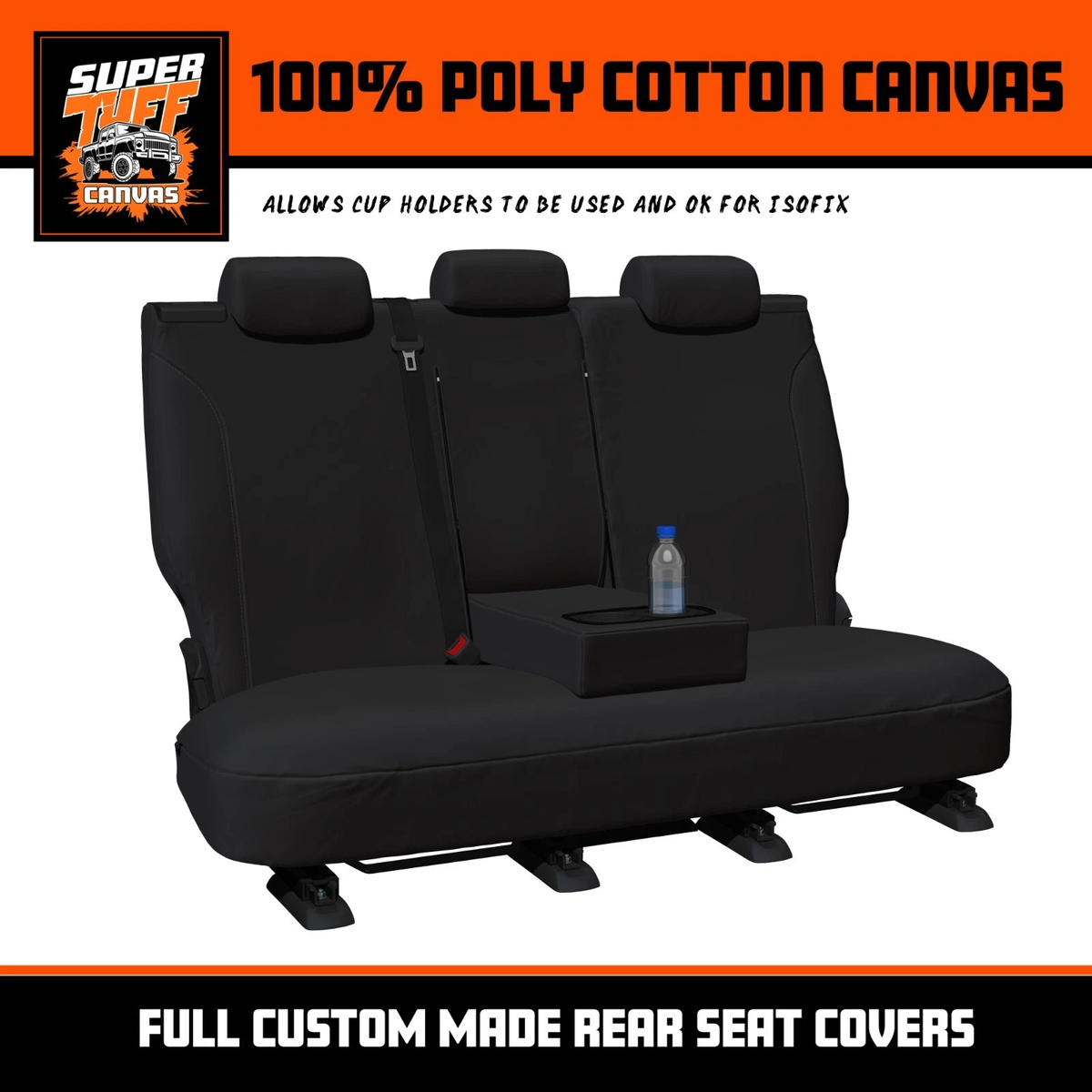 SuperTuff Canvas Charcoal Seat Covers Rear ISUZU DMAX TF 4X4 SX DUAL CAB 2014-6/2020
