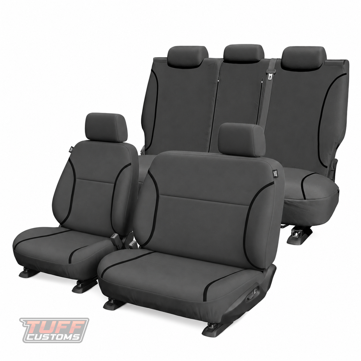 Tradies Canvas Grey Seat Covers 2 Rows For TOYOTA LANDCRUISER HZJ105R FZJ105 STANDARD 1998-10/2007
