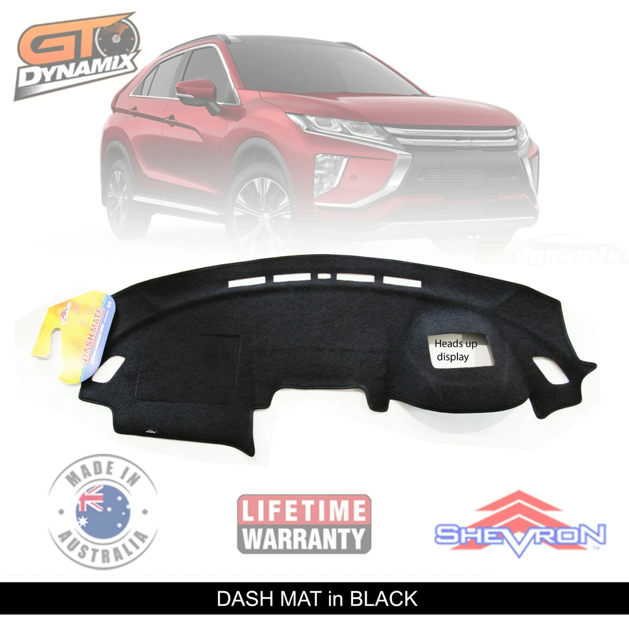 TUFF Customs 2 Rows Neoprene Seat Covers + Shevron Dash Mat DM1503D with HUD For Mitsubishi ECLIPSE CROSS YB 2020-2026