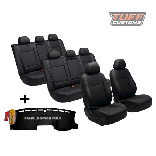 TUFF Customs Neoprene Seat Covers 3 Rows + Shevron Dash Mat DM1732D with HUD For Kia Carnival Platinum 2020-2026