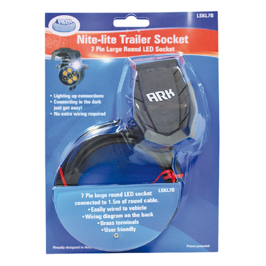 ARK 7 Pin Large Round Nite-lite Socket & Cable 1.5M LSKL7B