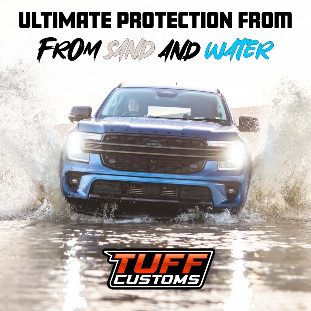 TUFF Customs S1 Neoprene Seat Covers + Shevron Dash Mat DM1421 For Toyota Landcruiser 200 Series GXL 07-21