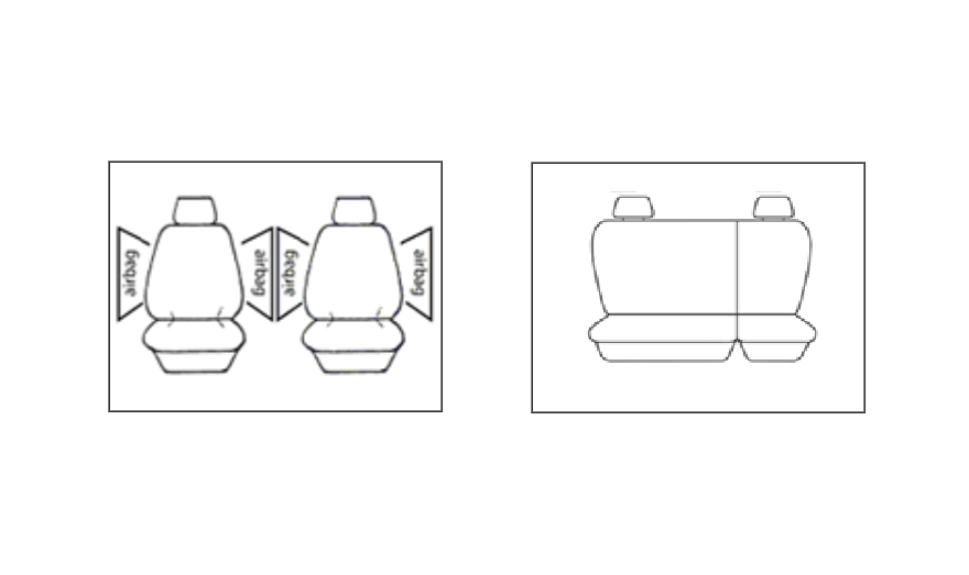Tuff Canvas 2 Rows Seat Covers NISSAN NAVARA DUAL CAB D40 ST-X 10/2007-2/2015 CH