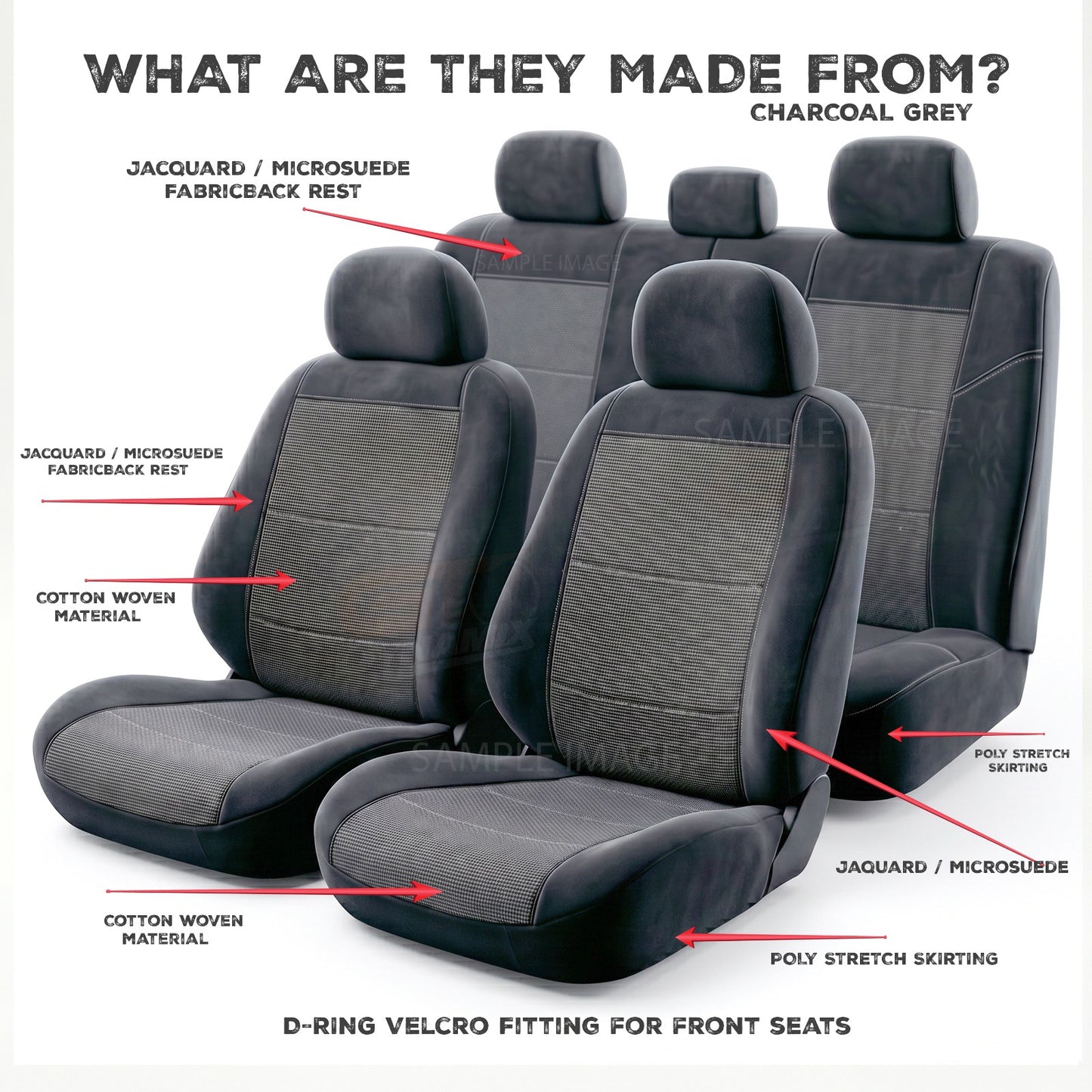 Custom CHARCOAL Seat Covers 3 Rows For TOYOTA PRADO WAGON 150 SERIES GX GXL VX KAKADU 11/2009-7/2024