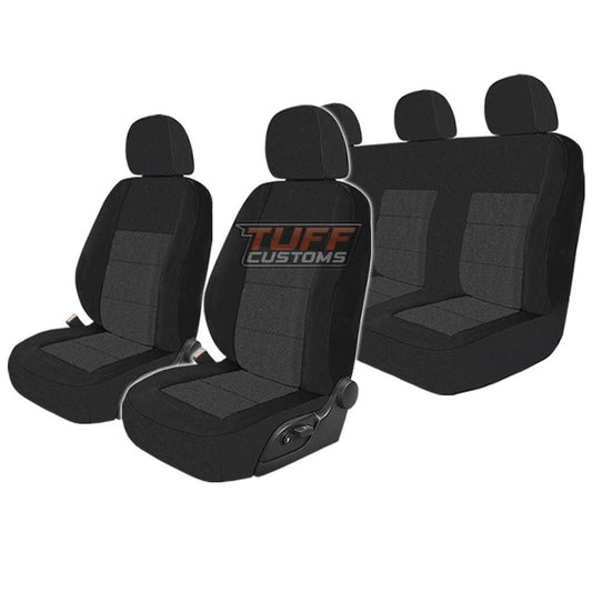 Premium Seat Covers 2 Rows Charcoal Grey For Nissan Navara NP300 DX RX SL ST 2015-2017