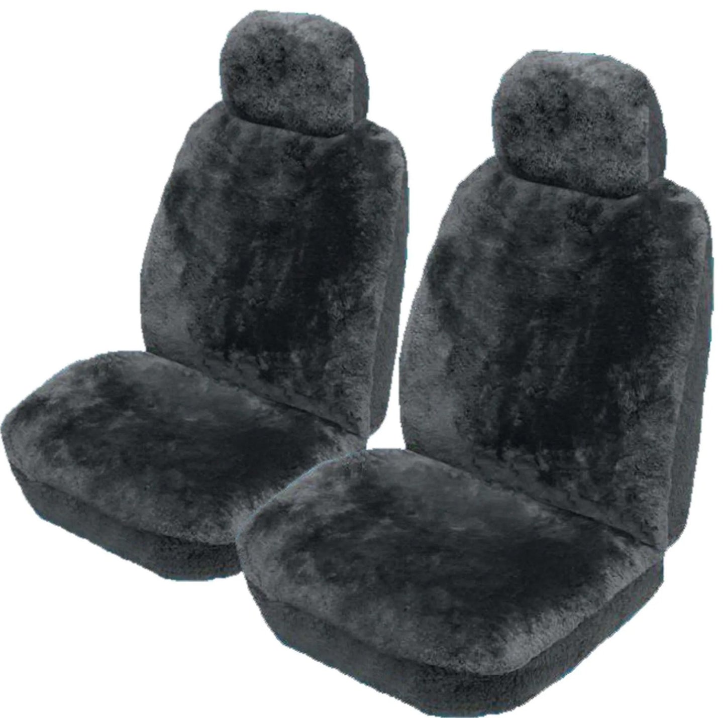 KAKADU LUXURY Universal Sheepskin Car FRONT Seat Covers Charcoal For FORD MONDEO HA HB GLX HATCH 7/1995-11/1996