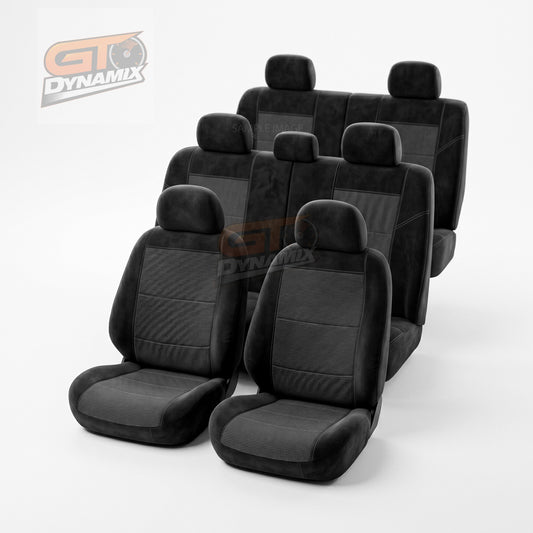 Custom Black Seat Covers 3 Rows HYUNDAI SANTA FE TM ACTIVE X HYBRID 2018-1/2024