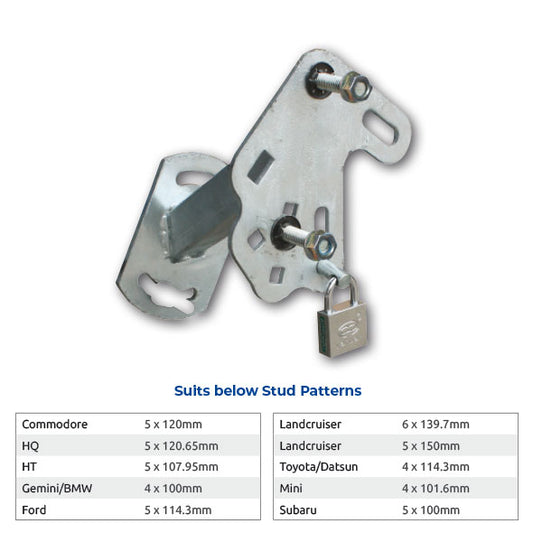 ARK Spare Wheel Holder Suits most 4, 5 & 6 stud wheels SWC46D