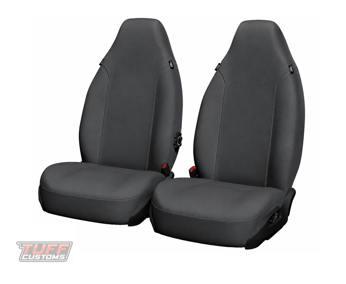 SuperTuff Canvas Charcoal Seat Covers Front For TOYOTA HILUX WORKMATE SR SINGLE CAB BUCKET SEATS 10/2015-2026