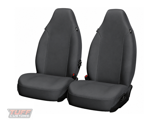 SuperTuff Canvas Charcoal Seat Covers Front For TOYOTA HILUX WORKMATE SR SINGLE CAB BUCKET SEATS 10/2015-2026