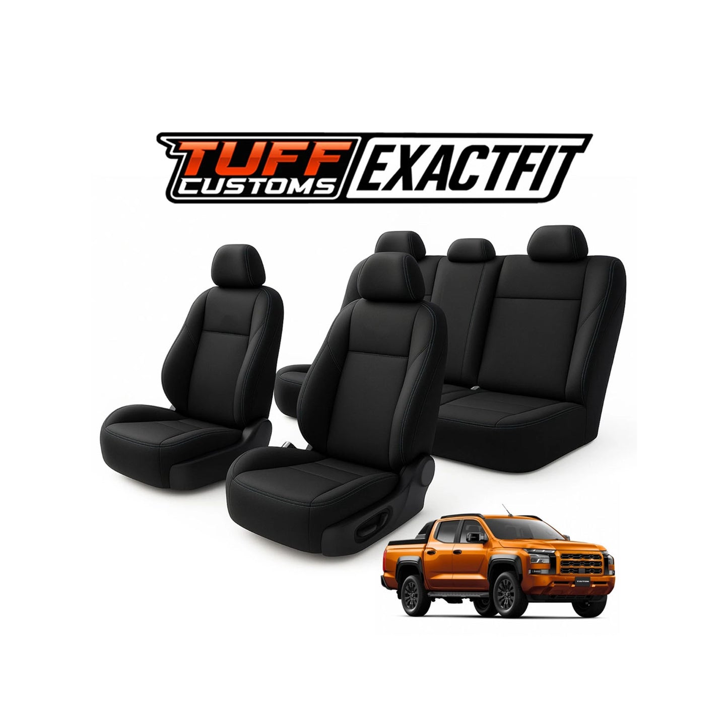 TUFF Customs EXACTFIT Neoprene Seat Covers Chevrolet Silverado T1 Series 1500 2500 2020-2025 2 Rows