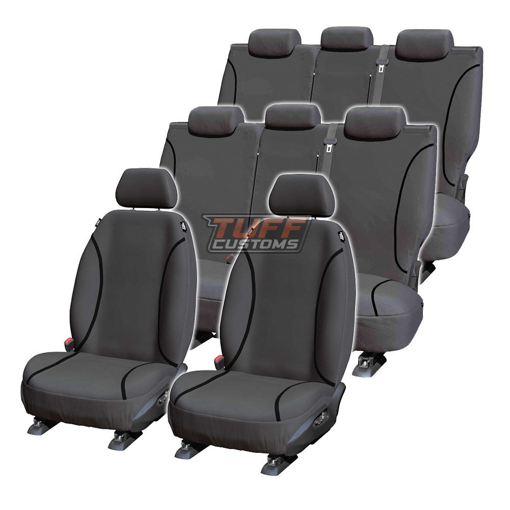 TUFF HD TRADE Canvas Seat Covers 3 Rows For Toyota Landcruiser 200 Series 2009-2020 Charcoal