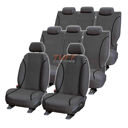 TUFF HD TRADE Canvas Seat Covers 3 Rows For Toyota Landcruiser 200 Series 2009-2020 Charcoal