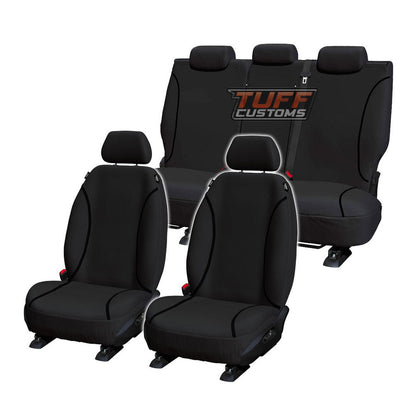 TUFF HD TRADE Canvas Seat Covers 2 Rows For Mitsubishi Triton MR Dual Cab GLX GLR GLS 2019-2023 Black